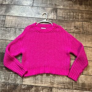 American Eagle Outfitters Fuchsia Crew Neck Sweater